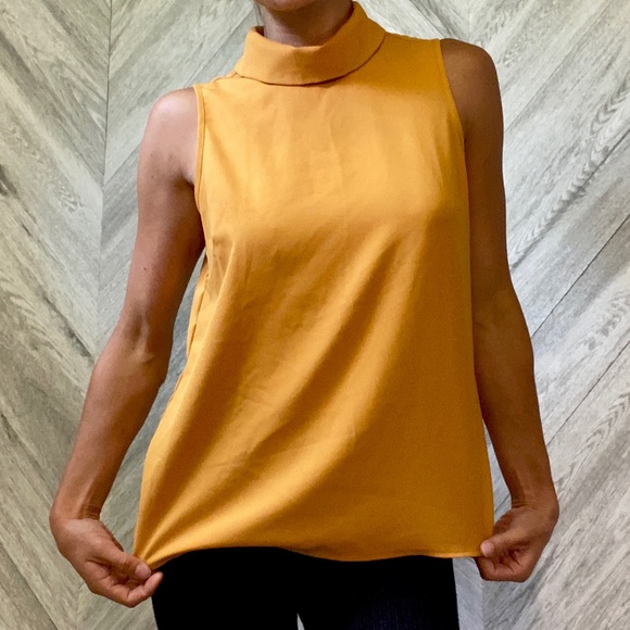 Mustard Yellow Sleeveless Blouse - Picture 2 of 8